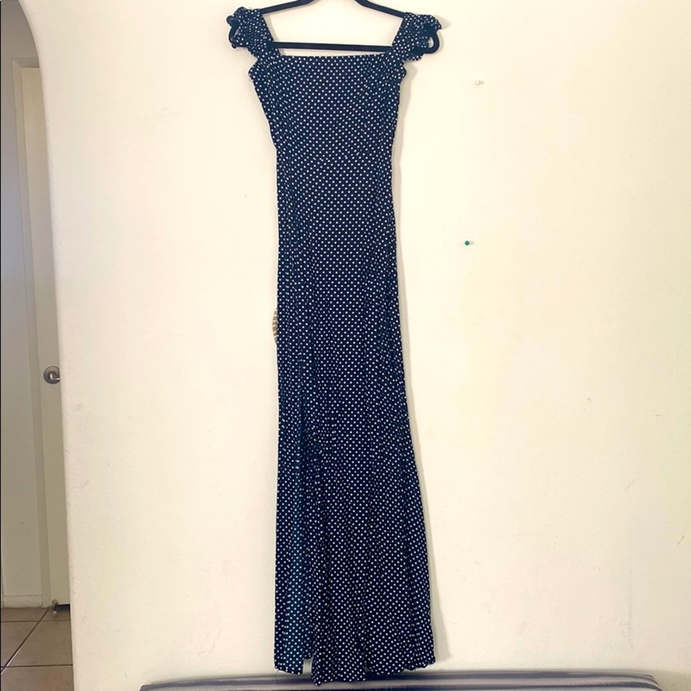 Lulus navy polka dot maxi